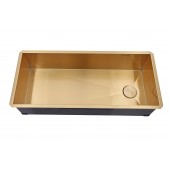 Kingsman Satin Gold Matte Brass Stainless Steel Undermount 16-Gauge Kitchen Sink Single Bowl (42 Inch)
